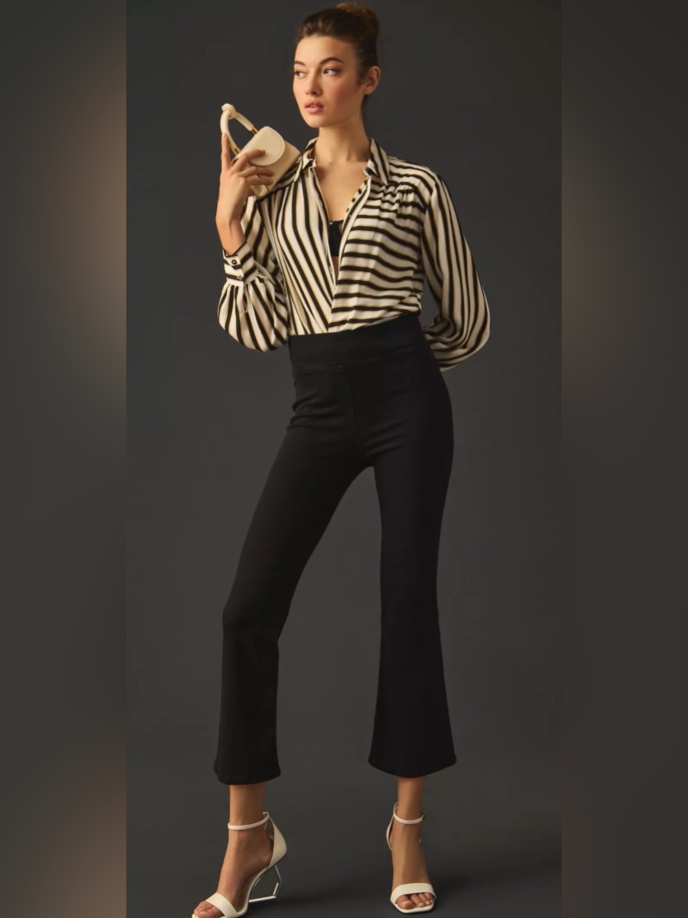 FRAME Jetset Skinny Crop Pants Black Pull On Travel Luxe NWOT